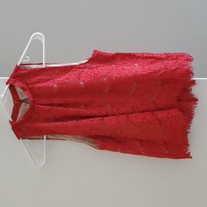 Red LACE Tank Top